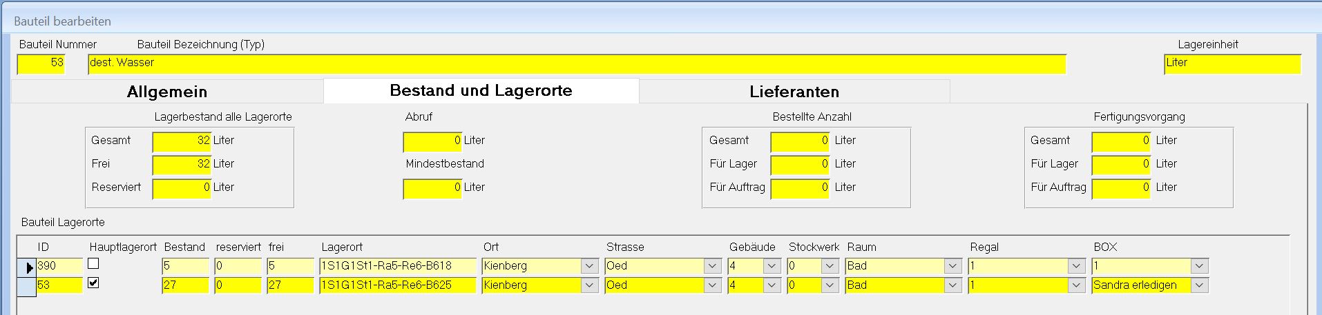 Software für Materialverwaltung, Bauteilverwaltung, Warenwirtschaft, Materialwirtschaft