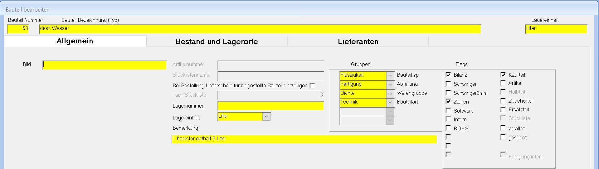 Software für Materialverwaltung, Bauteilverwaltung, Warenwirtschaft, Materialwirtschaft